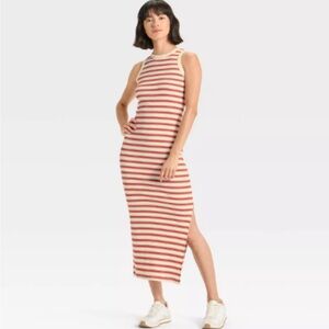 Universal Thread Red and White Striped Maxi Dress